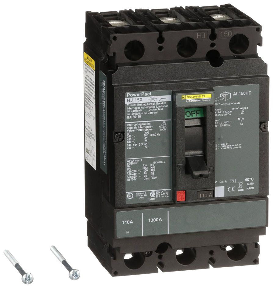 HJL36110 - Schneider Electric/ Square D Feed-Thru 110 Amp 3 Pole Circuit Breaker - Essential Electric Supply