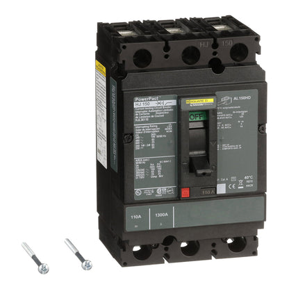 Square D HJL36110 Circuit Breaker | 600V 110A 3P 65kA@480V Feed-Thru Powerpact