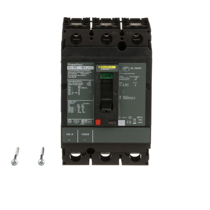 Square D HJL36150 Circuit Breaker | 600V 150A 3P 65kA@480V Feed-Thru Powerpact