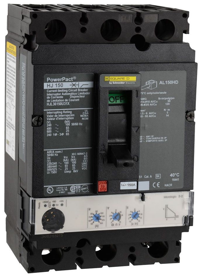 HJL36150U31X - Schneider Electric/ Square D Feed-Thru 150 Amp 3 Pole Circuit Breaker - Essential Electric Supply