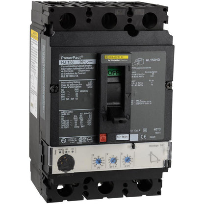 Square D HJL36150U31X Circuit Breaker | 600V 150A 3P 65kA@480V Feed-Thru Powerpact