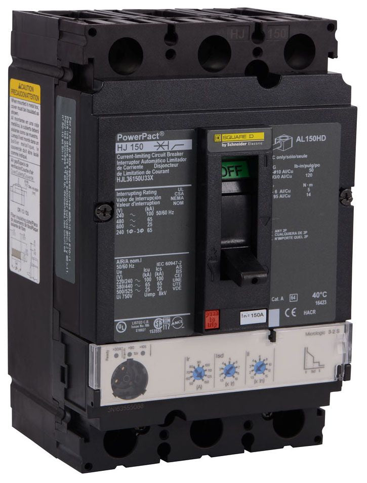 HJL36150U33X - Schneider Electric/ Square D Feed-Thru 150 Amp 3 Pole Circuit Breaker - Essential Electric Supply