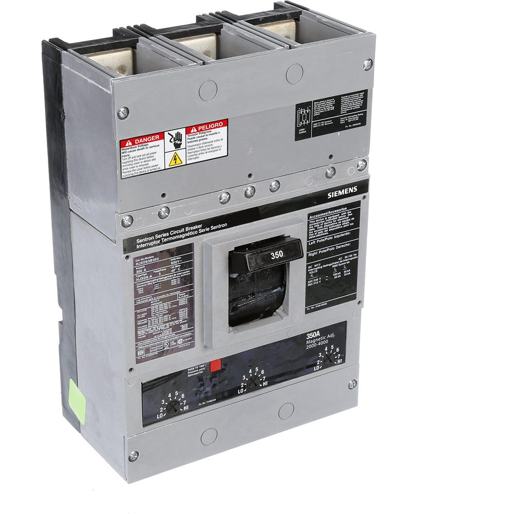 Siemens HJXD63B350 Molded Case Circuit Breaker | 600V 350A 3P 65kA@480V Bolt-On Sentron Series