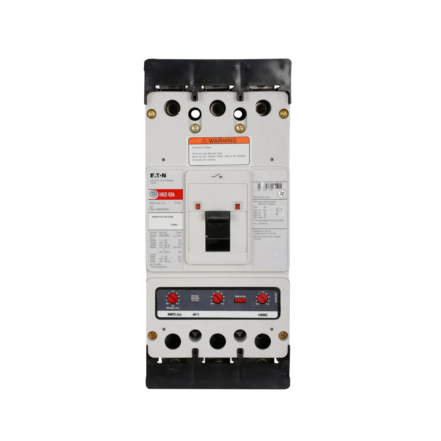HKD3225Y Cutler Hammer Molded Case Circuit Breaker Series C 225A 600V - Essential Electric Supply