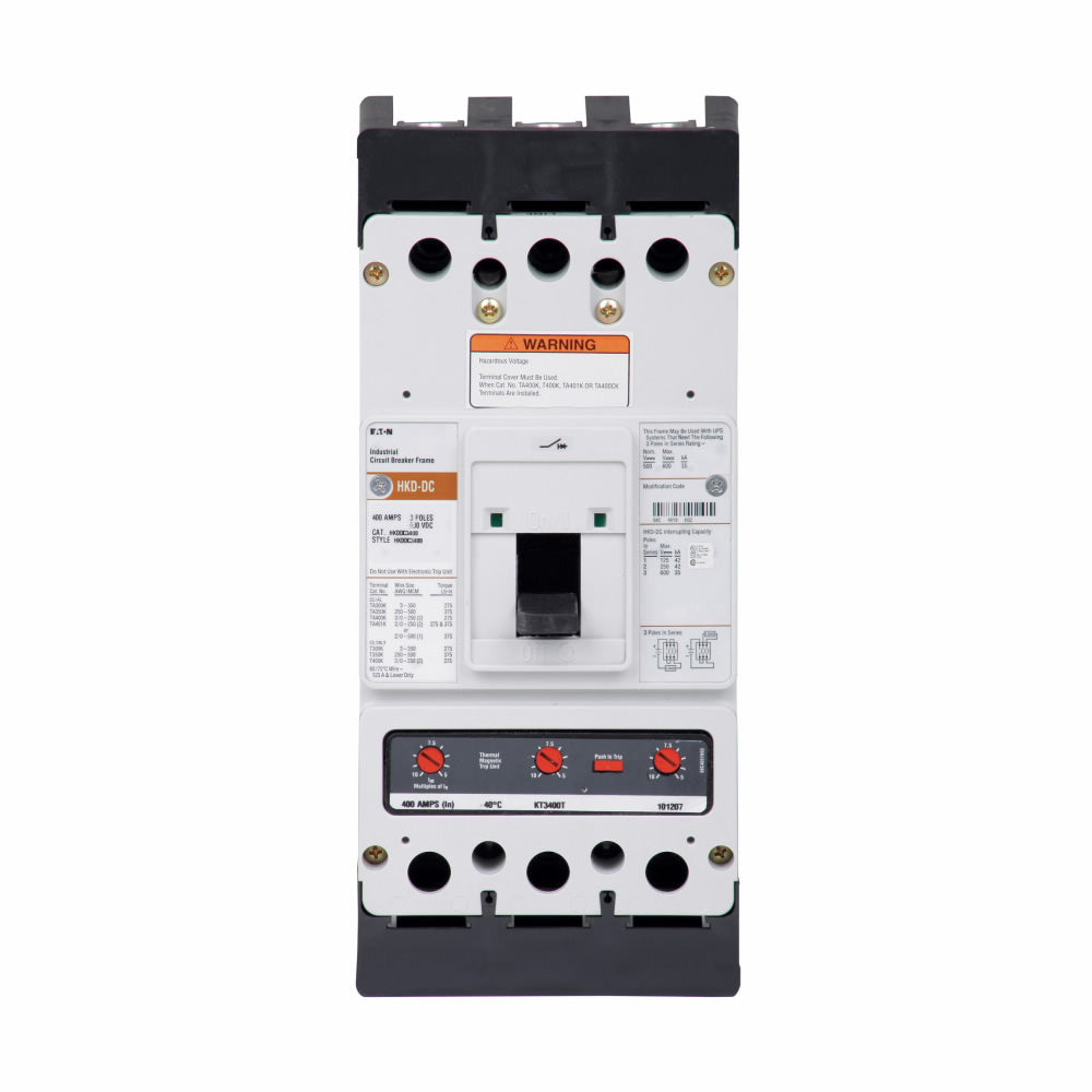 Eaton HKDDC3400F Circuit Breaker | 600V 400A 3P 42kA@600V Bolt-On Series C