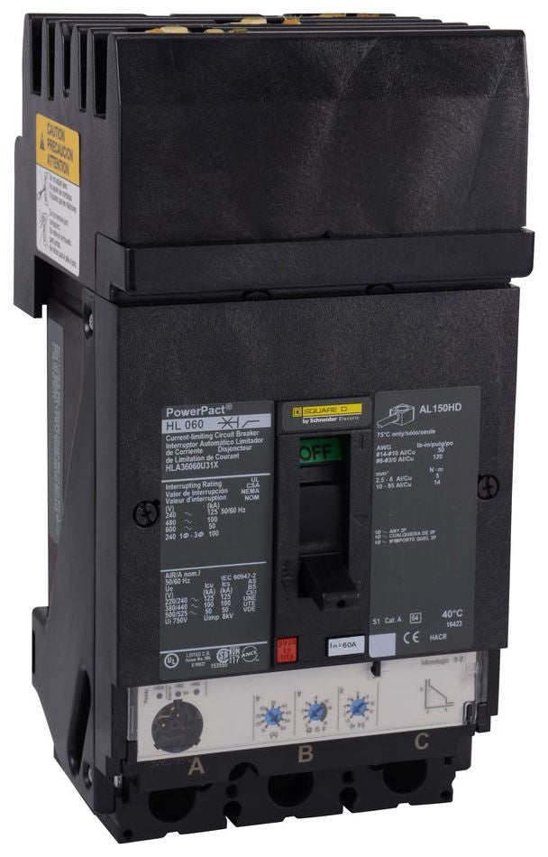 HLA36060U44X - Square D I-Line Style Plug-In 60 Amp 3 Pole Circuit Breaker - Essential Electric Supply