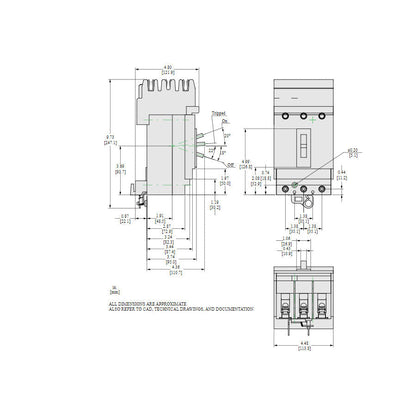 Square D HLA36070 Circuit Breaker | 600V 70A 3P 100kA@480V I-Line Plug-In HLA