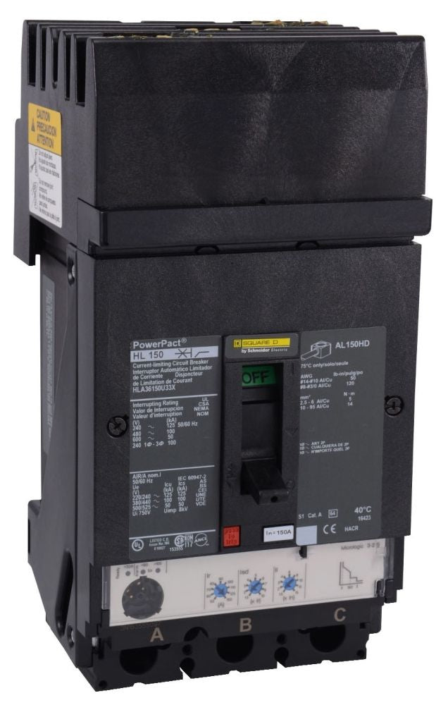 HLA36150U44X - Square D I-Line Style Plug-In 150 Amp 3 Pole Circuit Breaker - Essential Electric Supply
