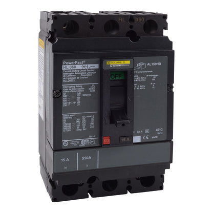 Square D HLL26025 Circuit Breaker | 600V 25A 2P 100kA@480V Feed-Thru Powerpact HLL