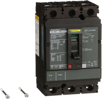 HLL36015 - Square D/ Schneider Electric Feed-Thru 15 Amp 3 Pole Circuit Breaker - Essential Electric Supply