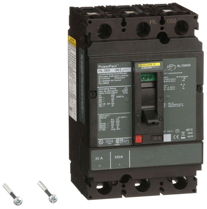 HLL36020 - Square D/ Schneider Electric Feed-Thru 20 Amp 3 Pole Circuit Breaker - Essential Electric Supply