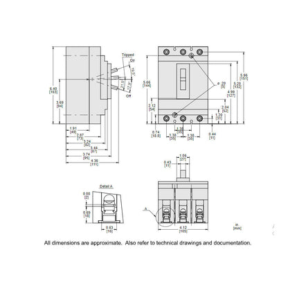 Square D HLL36030M71 Circuit Breaker | 600V 30A 3P 100kA@480V Feed-Thru Powerpact HLL