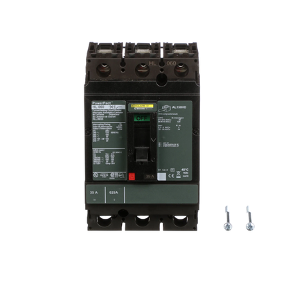 Square D HLL36035 Circuit Breaker | 600V 35A 3P 100kA@480V Feed-Thru Powerpact HLL