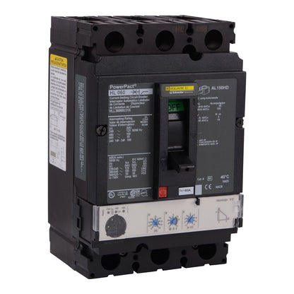 Schneider Electric HLL36060CU31X Circuit Breaker | 600V 60A 100kA@480V 3-Phase Feed-Thru Powerpact
