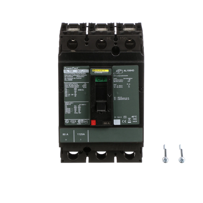 Square D HLL36080 Circuit Breaker | 600V 80A 3P 100kA@480V Feed-Thru Powerpact HLL