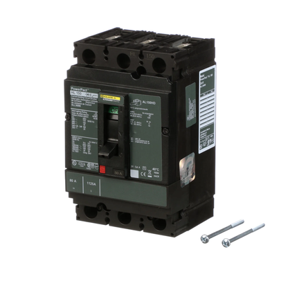 Square D HLL36080 Circuit Breaker | 600V 80A 3P 100kA@480V Feed-Thru Powerpact HLL