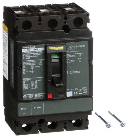 HLL36080 - Square D/ Schneider Electric Feed-Thru 80 Amp 3 Pole Circuit Breaker - Essential Electric Supply