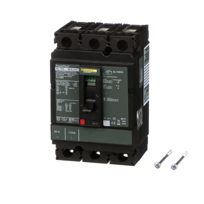 Square D HLL36080 Circuit Breaker | 600V 80A 3P 100kA@480V Feed-Thru Powerpact HLL