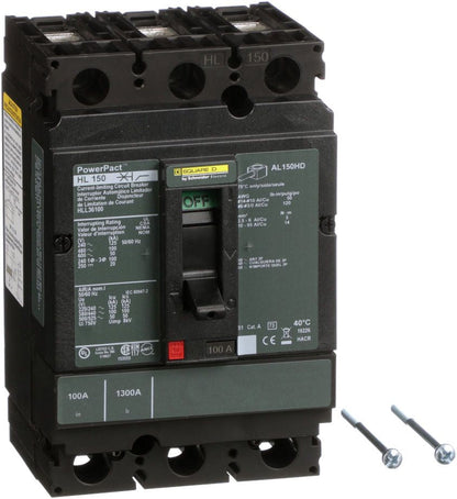 HLL36100 - Square D/ Schneider Electric Feed-Thru 100 Amp 3 Pole Circuit Breaker - Essential Electric Supply