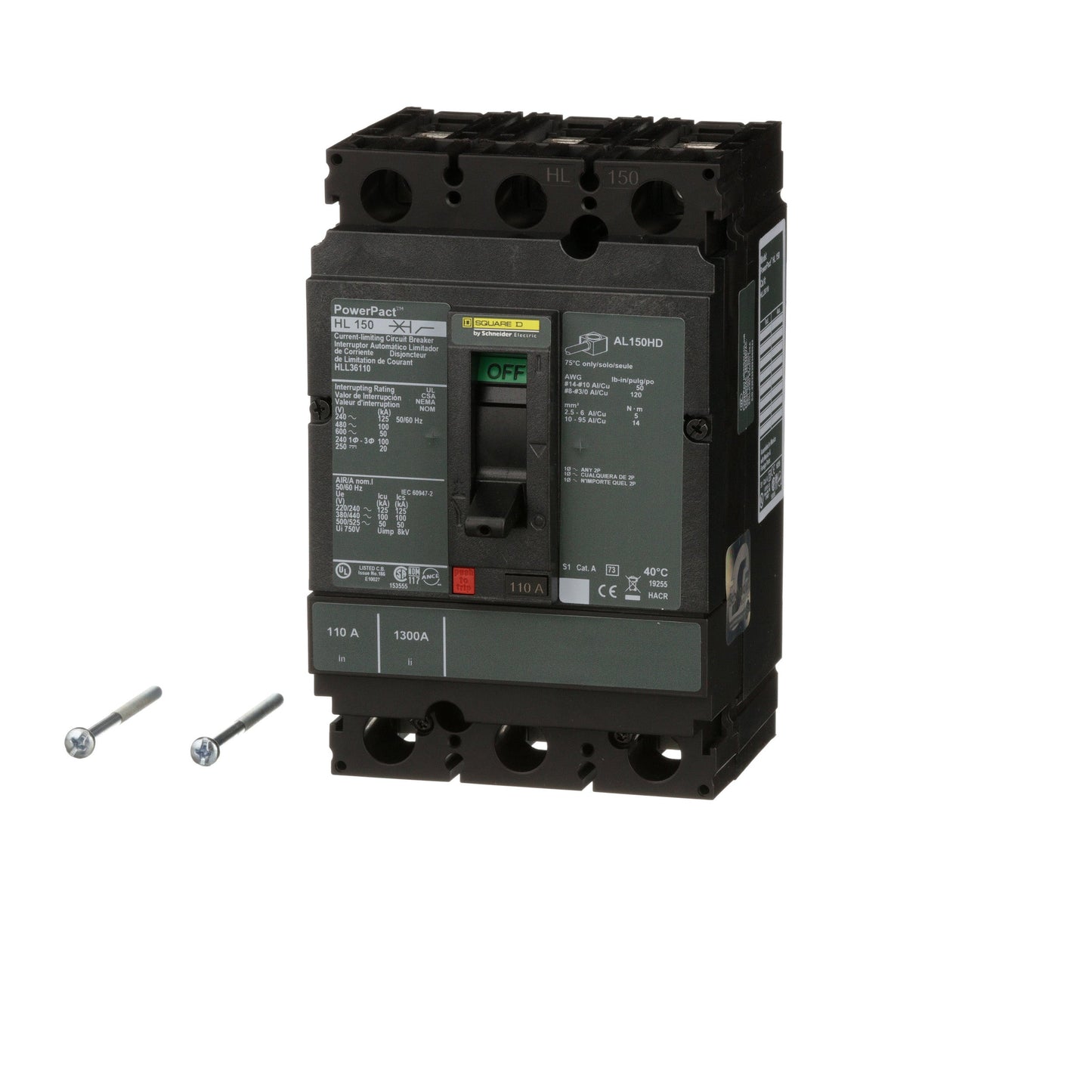 Square D HLL36110 Circuit Breaker | Powerpact HLL 600V 110A