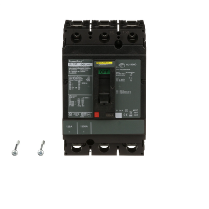 Square D HLL36125 Circuit Breaker | 600V 125A 3P 100kA@480V Feed-Thru Powerpact HLL
