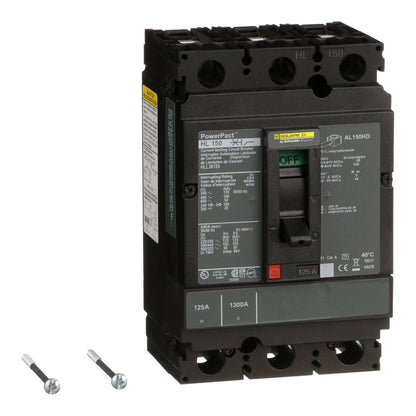 Square D HLL36125 Circuit Breaker | 600V 125A 3P 100kA@480V Feed-Thru Powerpact HLL