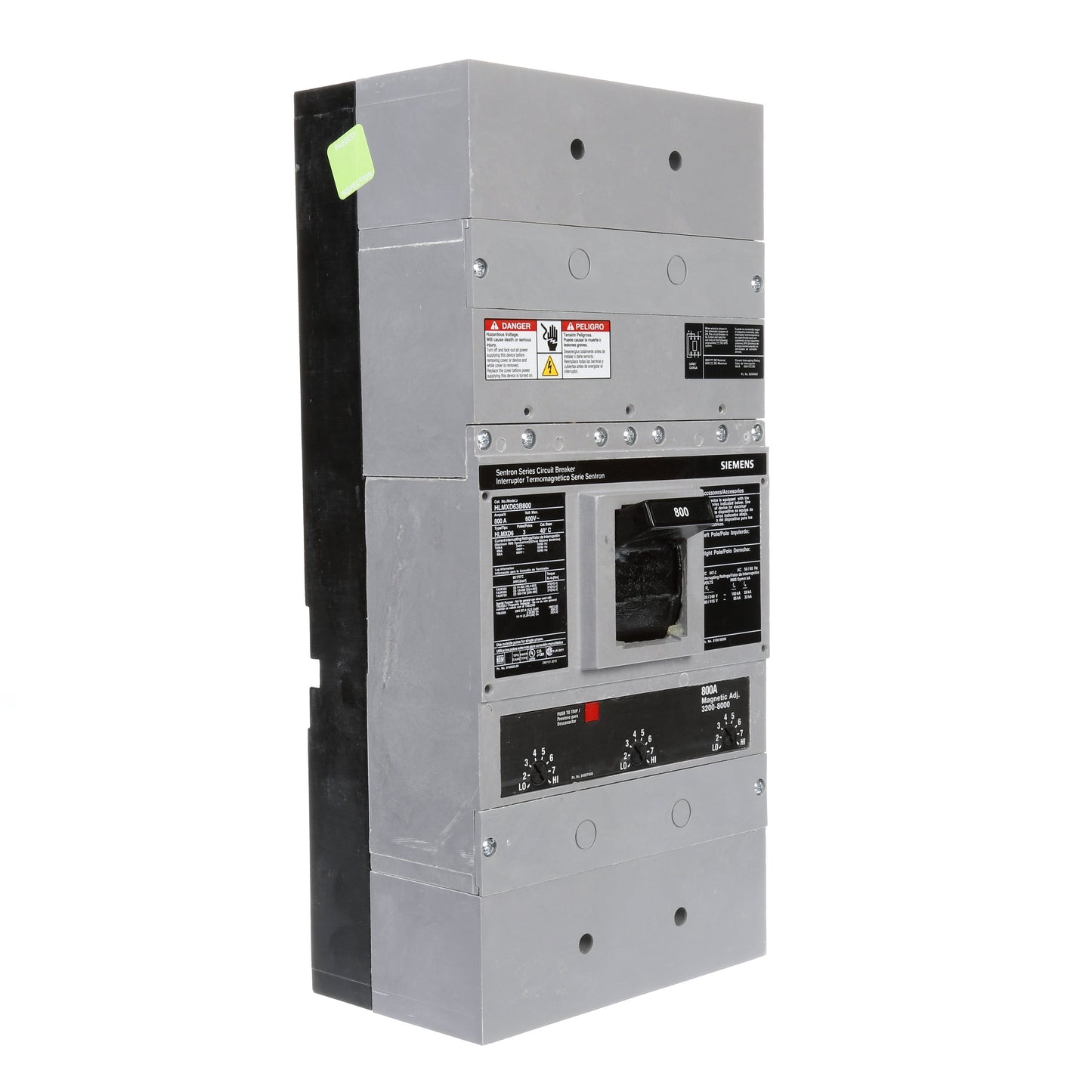 Siemens HLMXD63B800 Molded Case Circuit Breaker | 600V 800A 3P 65kA@480V Bolt-On Sentron Series