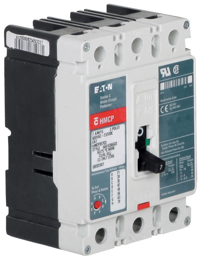 Cutler-Hammer HMCP003A0CA05 Circuit Breaker 3-Pole 3A Auxiliary Switch