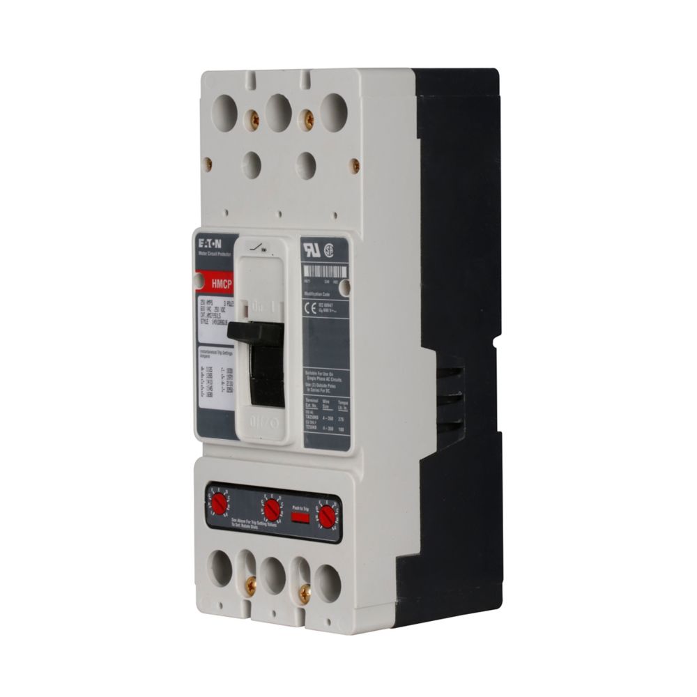 Cutler Hammer HMCP250C5C Molded Case Circuit Breaker | 600V 250A 3P 35kA@480V Feed-Thru Series C
