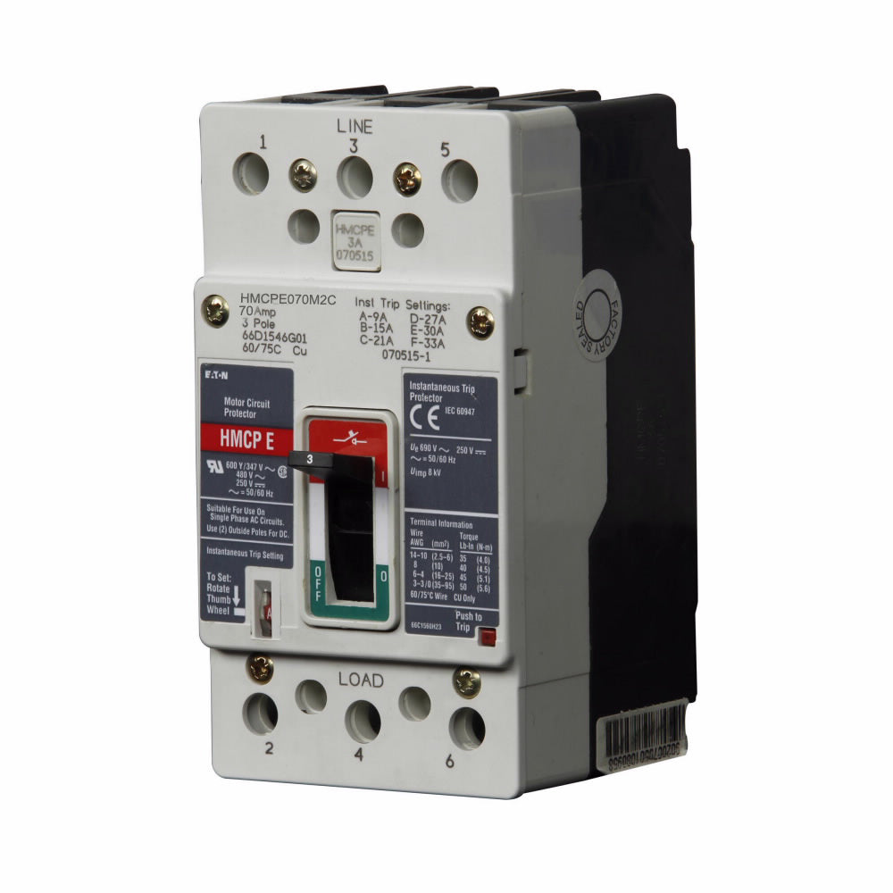Cutler Hammer HMCPE070M2C Molded Case Circuit Breaker | 480V 70A 3P 15kA@400V Feed-Thru Series G