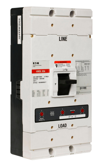 Cutler Hammer HMDL3500 Circuit Breaker | 600V 500A 1P 65kA@480V Plug-In Series C