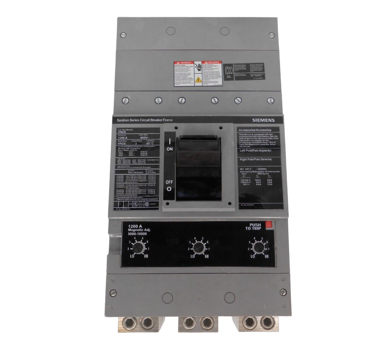 HND63F120 - SIemens Feed-Thru 1200 Amp 3 Pole Circuit Breaker - Essential Electric Supply