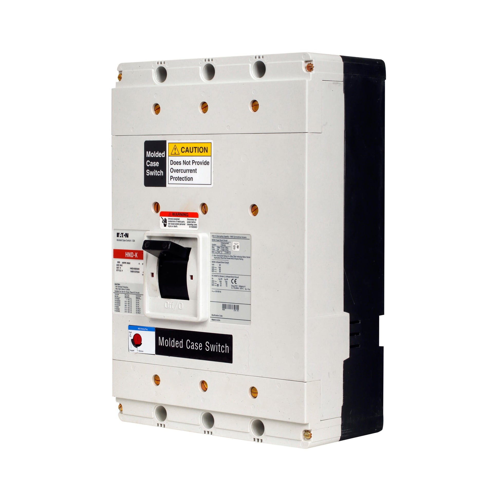 CHND4800T32W - Cutler Hammer Bolt-On 600V 800A 4 pole circuit breaker 65kA@480V - Essential Electric Supply