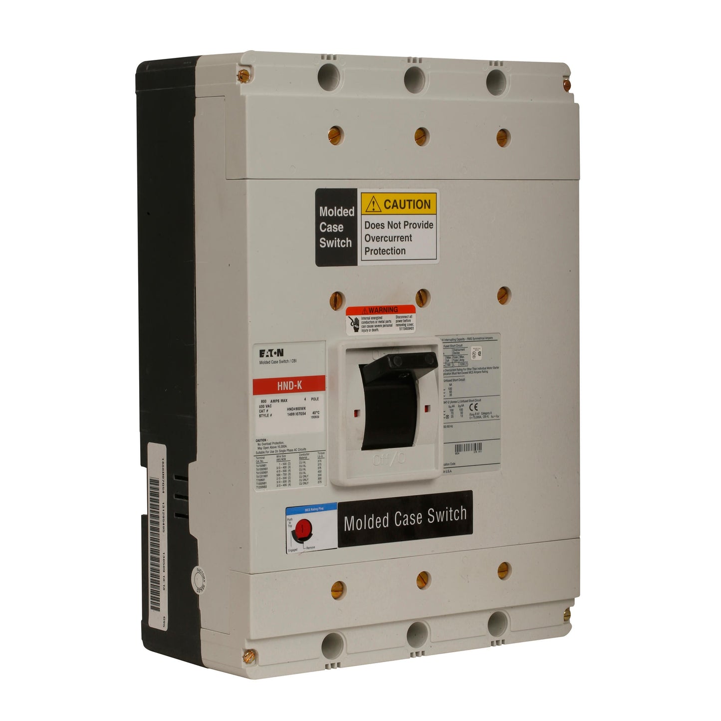 CHND4800T32W - Cutler Hammer Bolt-On 600V 800A 4 pole circuit breaker 65kA@480V - Essential Electric Supply