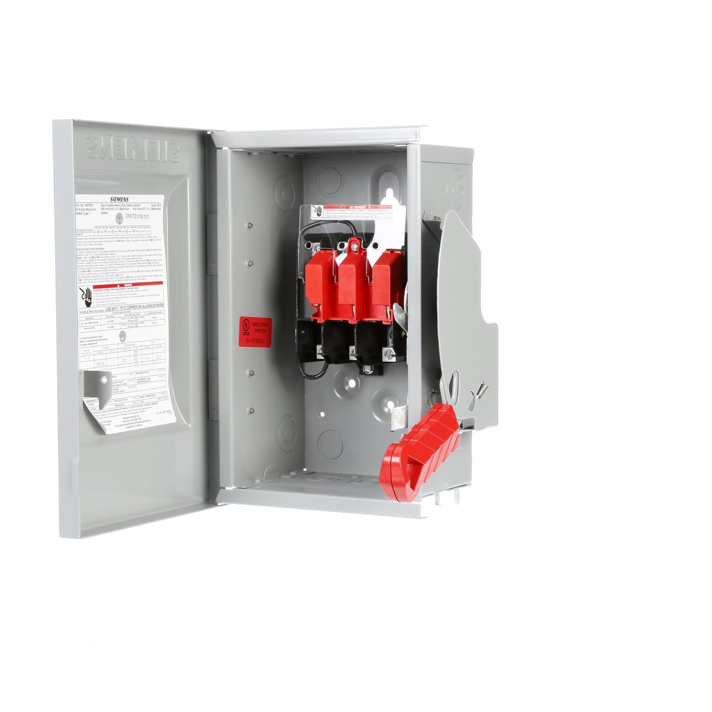 Siemens HNF261 Disconnect | 600V AC 30A 1-Phase 2-Pole Non-Fusible VBII Series