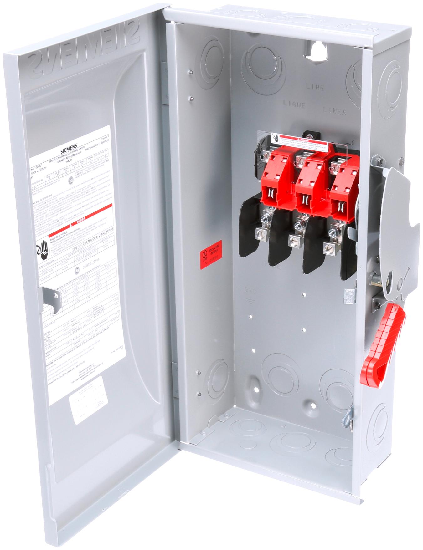 Siemens HNF363 Disconnect Switch | 600V 100A 3P 3 Pole Non-Fusible VBII Series