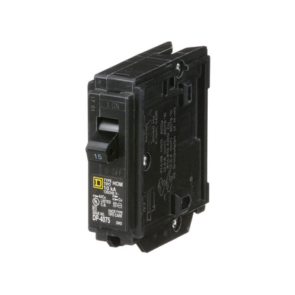 Square D HOM115CP Circuit Breaker | 240V 15A 1P 10kA@120V Plug-In HOMELINE