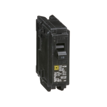 Square D HOM115CP Circuit Breaker | 240V 15A 1P 10kA@120V Plug-In HOMELINE