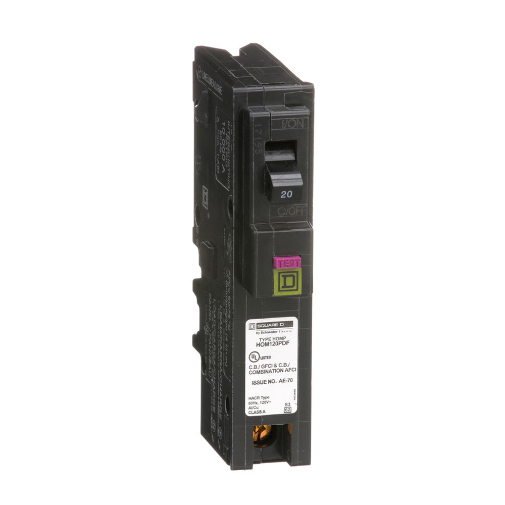 Square D HOM120PDF Circuit Breaker | 120V 20A 1P 10kAIC@120V HOMELINE
