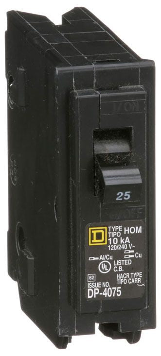 HOM125 - Square D Plug-In 25 Amp 1 Pole Circuit Breaker - Essential Electric Supply