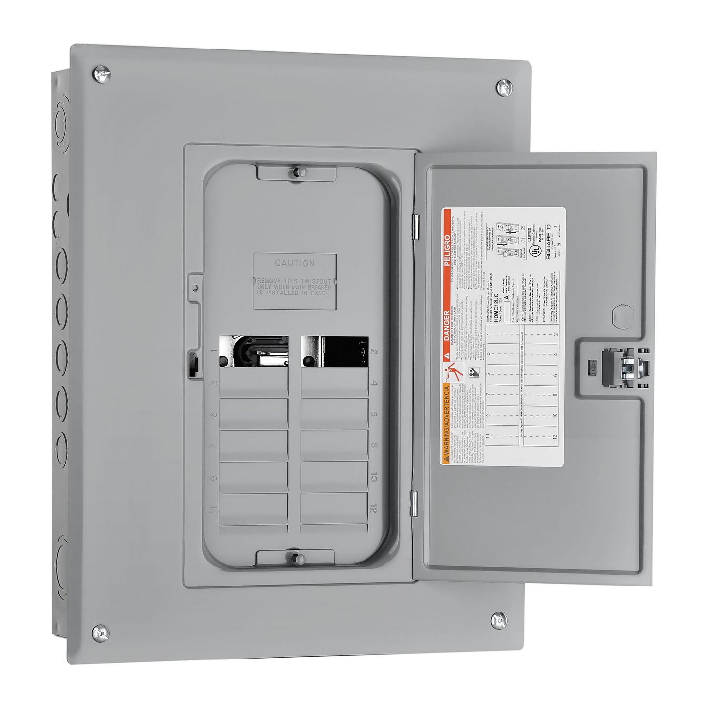 Square D HOM12L125C Circuit Breaker Enclosure | 240V 125A Nema 1 QOM