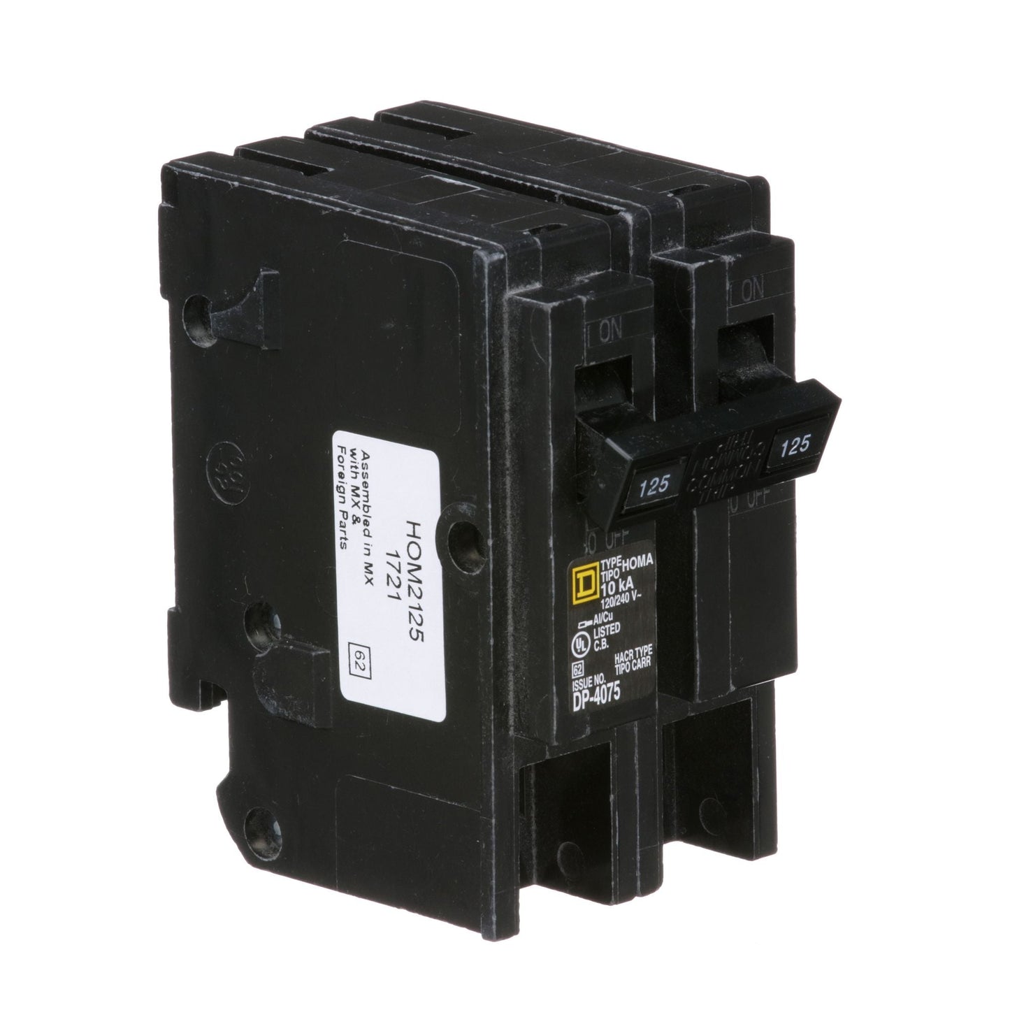 Square D HOM2125CP Circuit Breaker | 240V 125A 2P 10kA@240V Plug-In HOMELINE