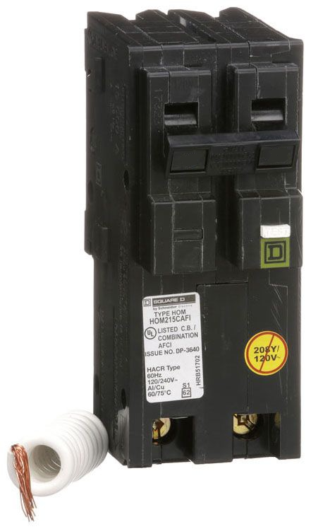HOM215CAFI - Square D Plug-In 15 Amp 2 Pole Circuit Breaker - Essential Electric Supply