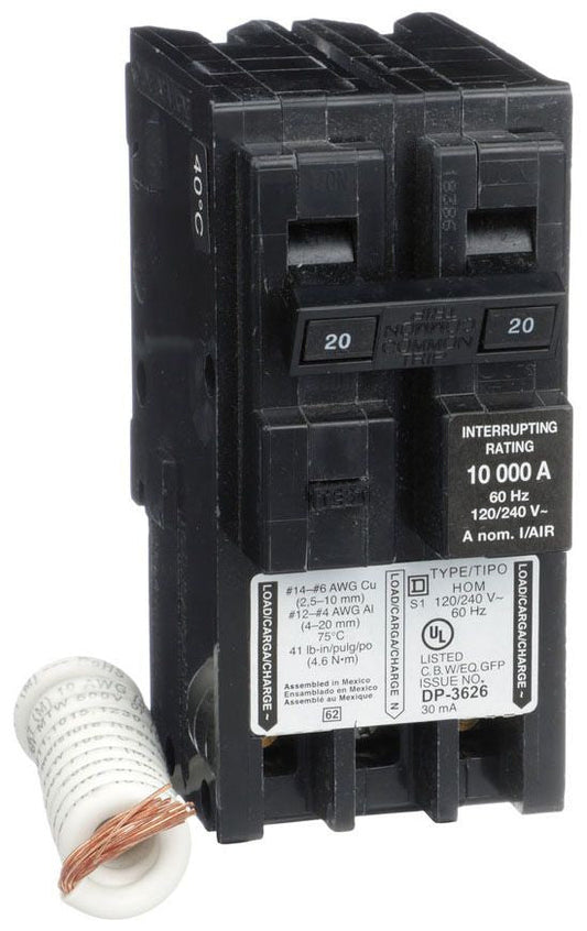 HOM220EPD - Square D Plug-In 20 Amp 2 Pole Circuit Breaker - Essential Electric Supply