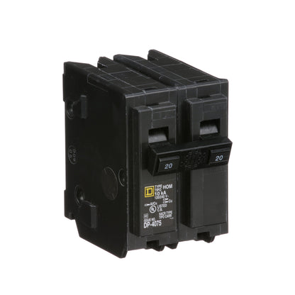 Square D HOM220 Circuit Breaker | 120/240V 20A 2P 10kA@240V Plug-In HOMELINE