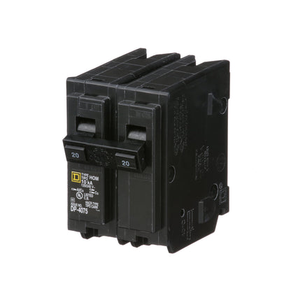 Square D HOM220 Circuit Breaker | 120/240V 20A 2P 10kA@240V Plug-In HOMELINE