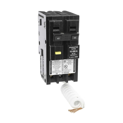 Square D HOM245GFI Circuit Breaker | 240V 45A 2P 10kA@240V HOMELINE