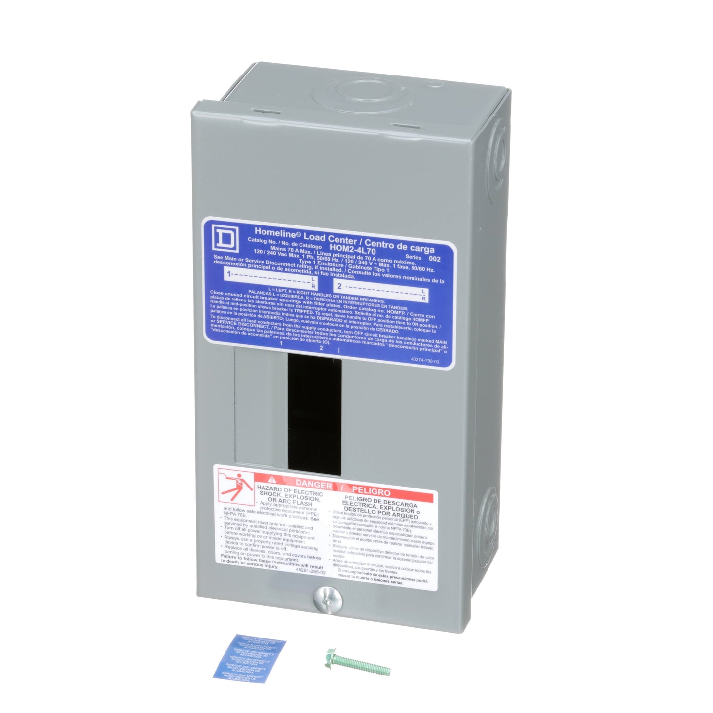 Square D HOM24L70S Load Center | 120/240V AC 70A HOMELINE