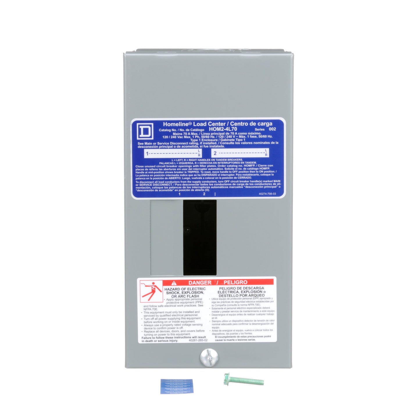 Square D HOM24L70S Load Center | 120/240V AC 70A HOMELINE