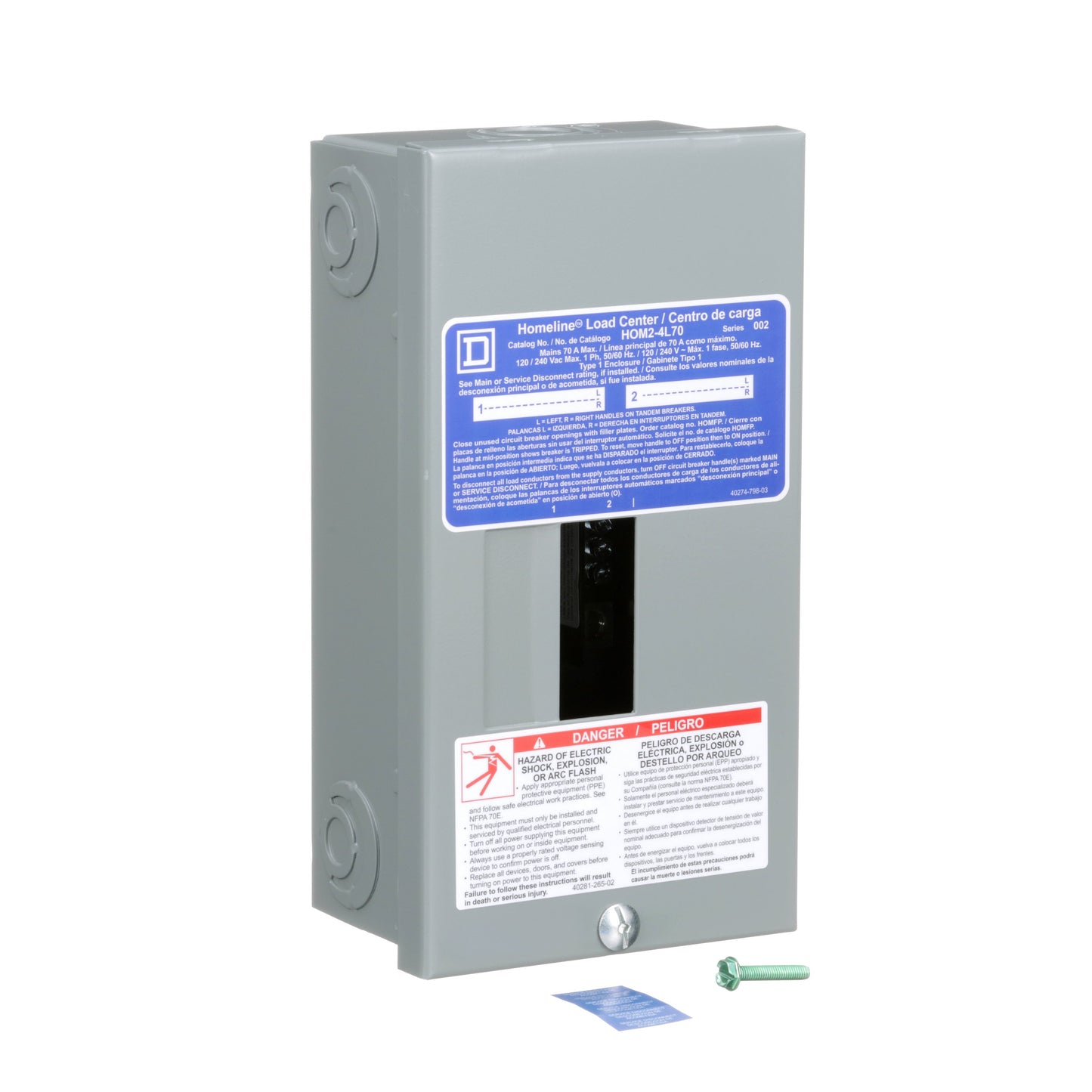 Square D HOM24L70S Load Center | 120/240V AC 70A HOMELINE